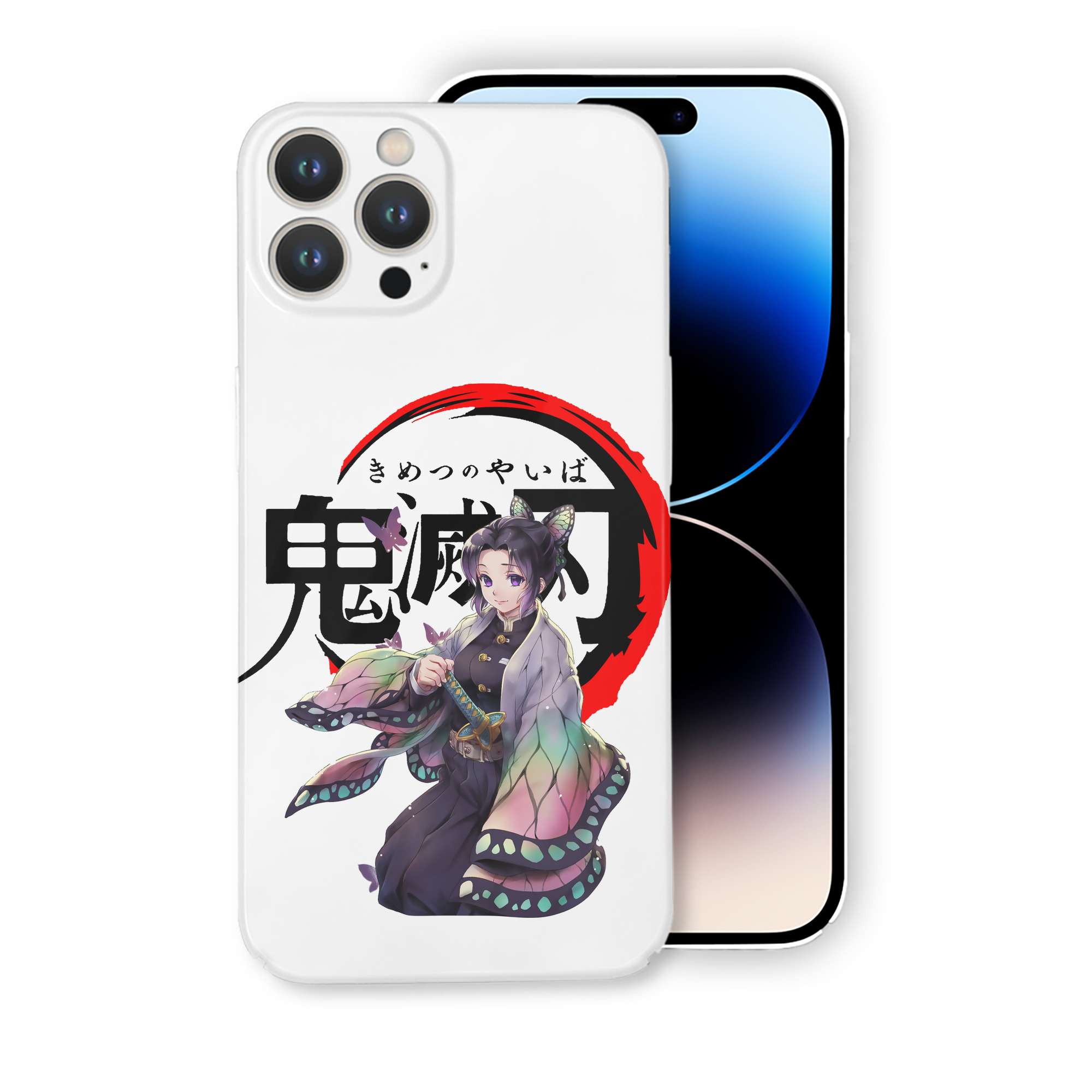 （画像用） 鬼滅の刃（きめつのやいば）蟲柱-胡蝶 しのぶ／こちょう しのぶ Kochou Shinobu 【iPhone 14シリーズ対応】ハードケース